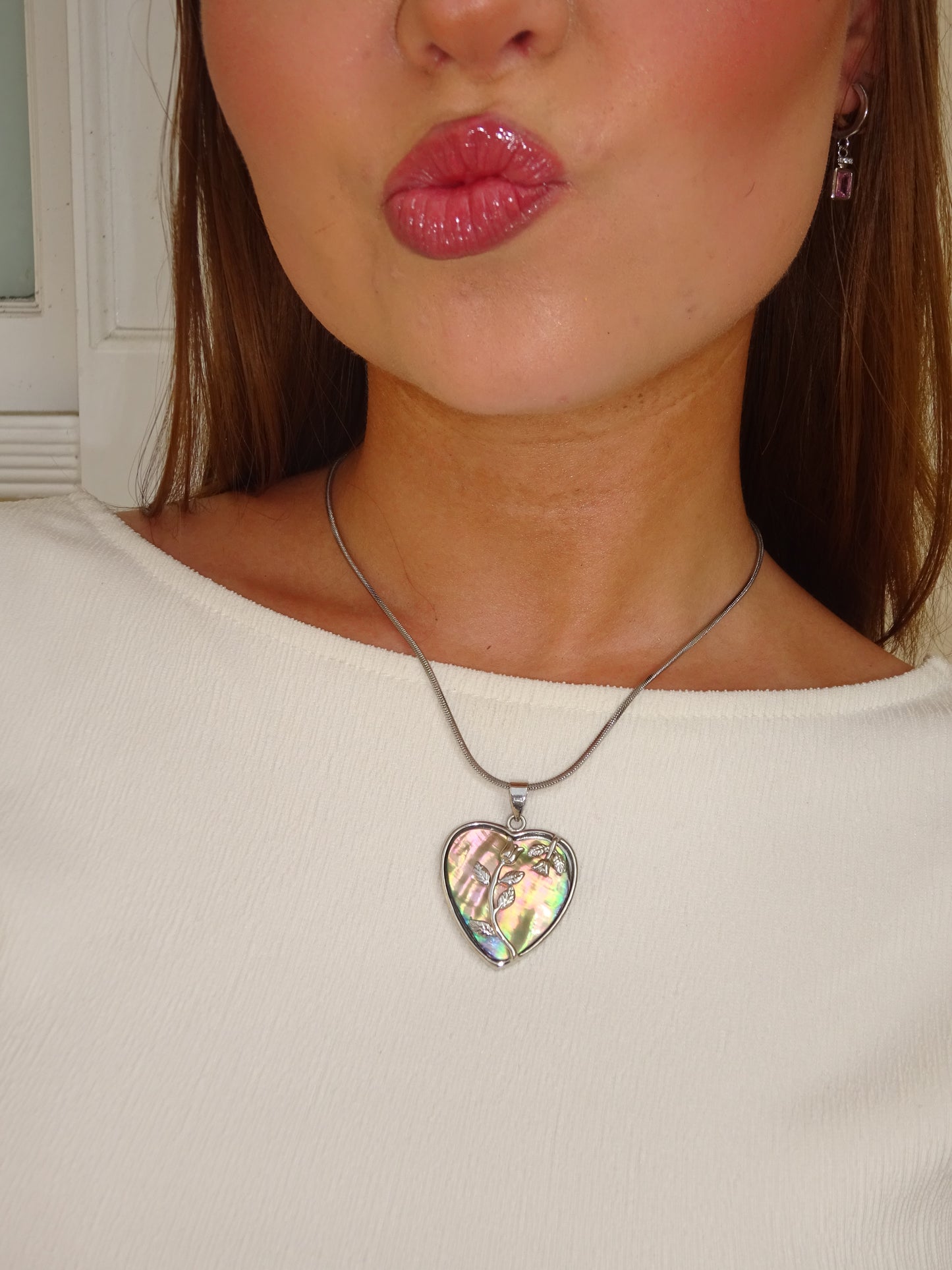 Mermaid Rose Heart Necklace