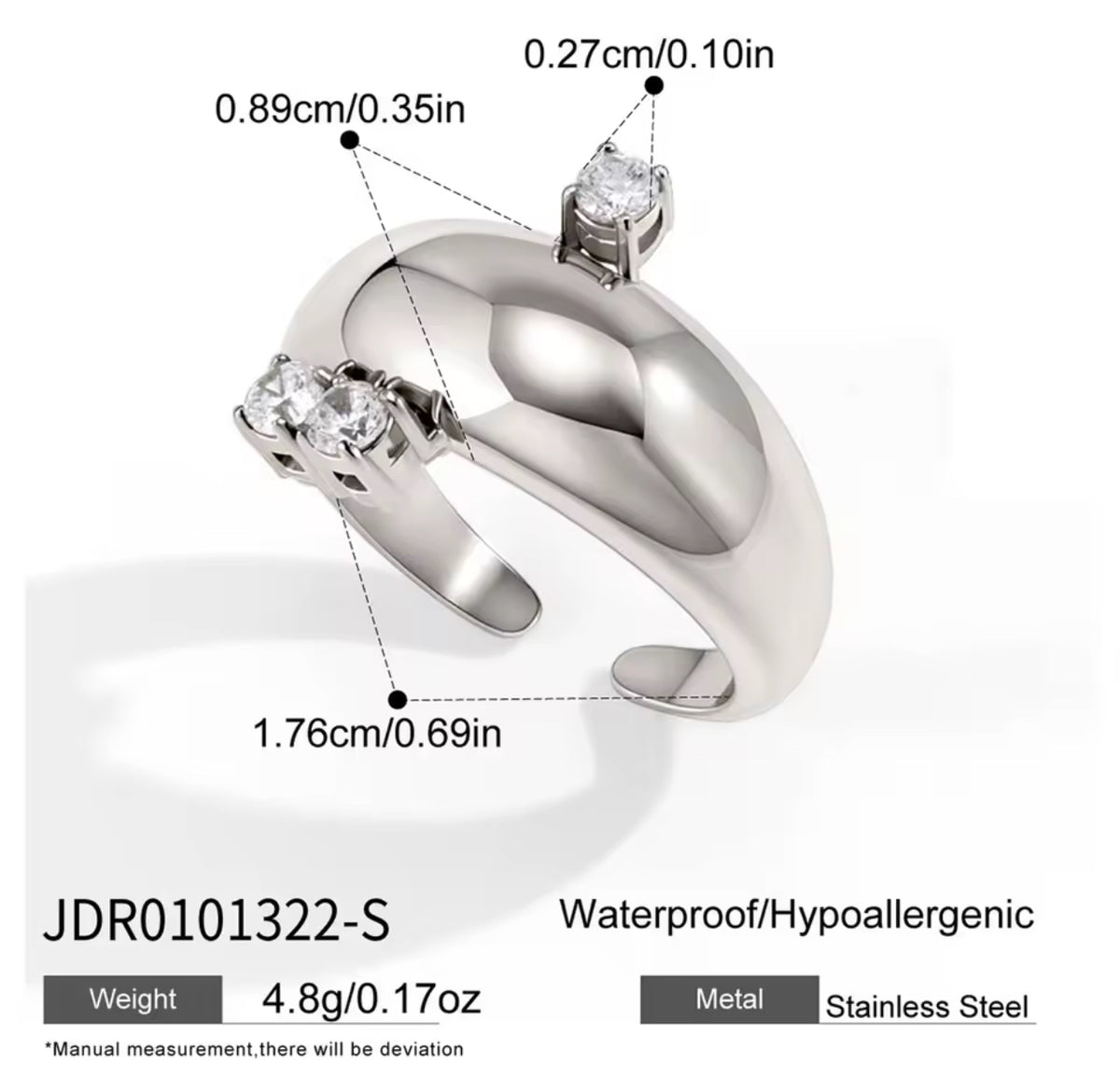 Jenna Crystal Ring - Adjustable