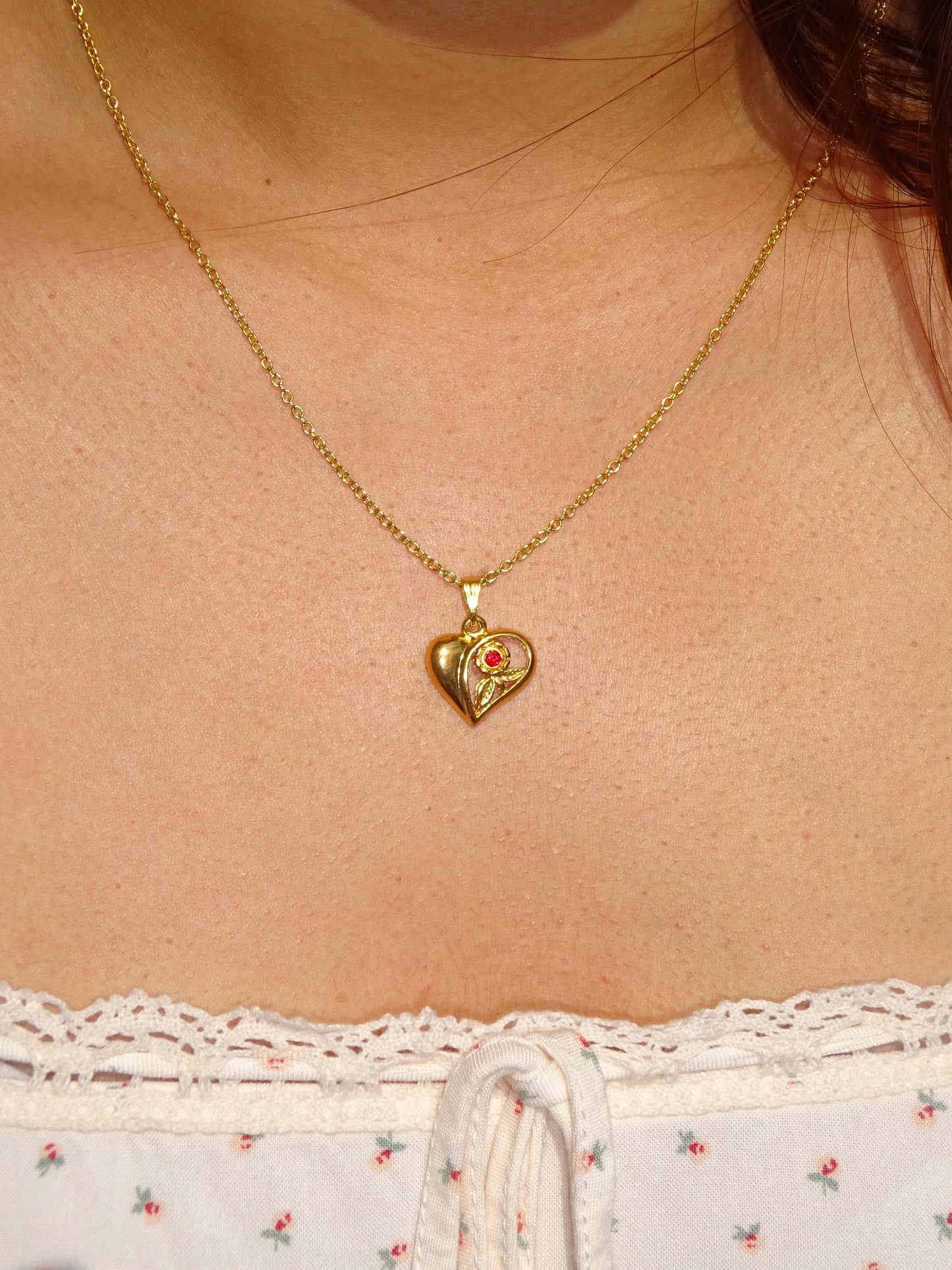 Vintage Gold Sterling Silver Plated Lover Necklace