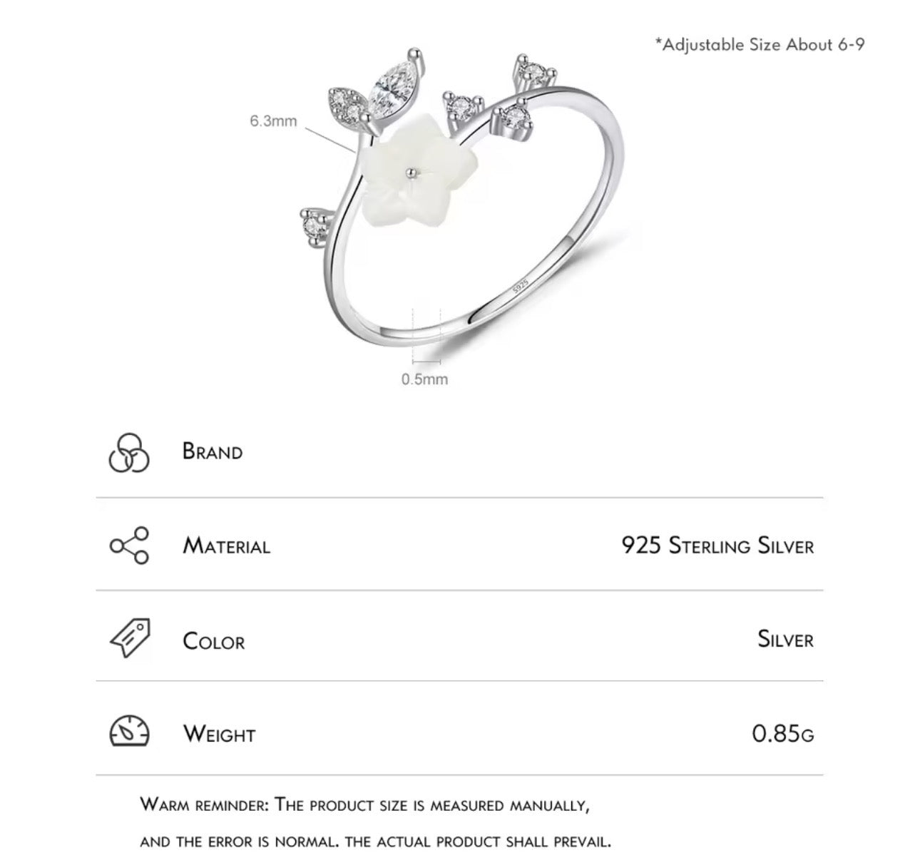Iris Flower Ring - Adjustable