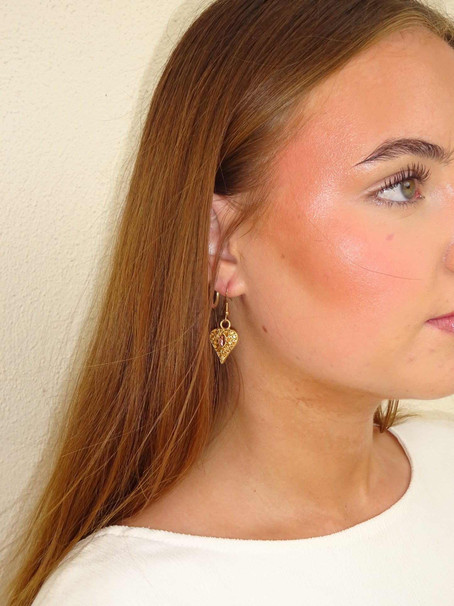 Vintage Gold Heart Earrings