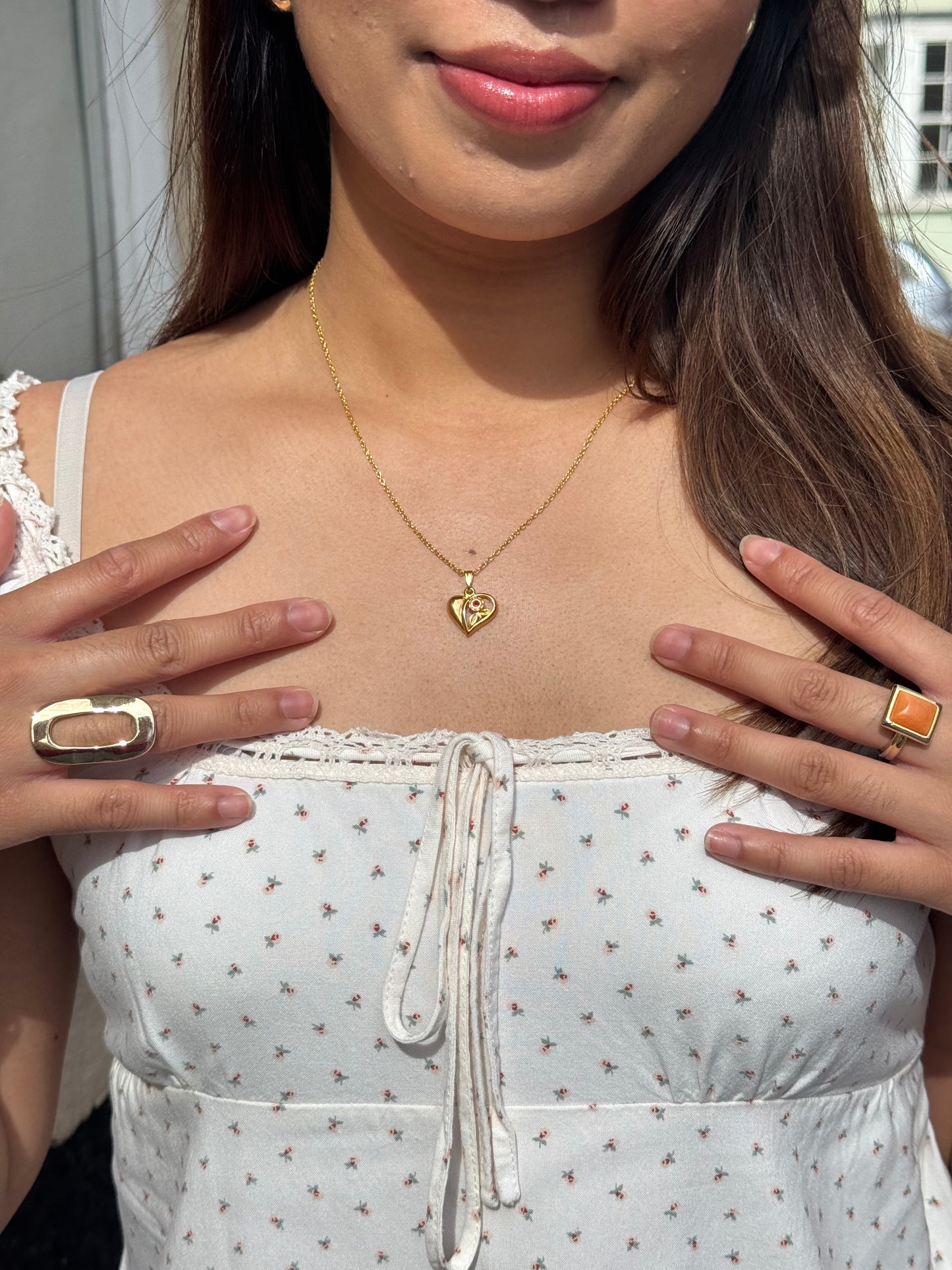 Vintage Gold Sterling Silver Plated Lover Necklace