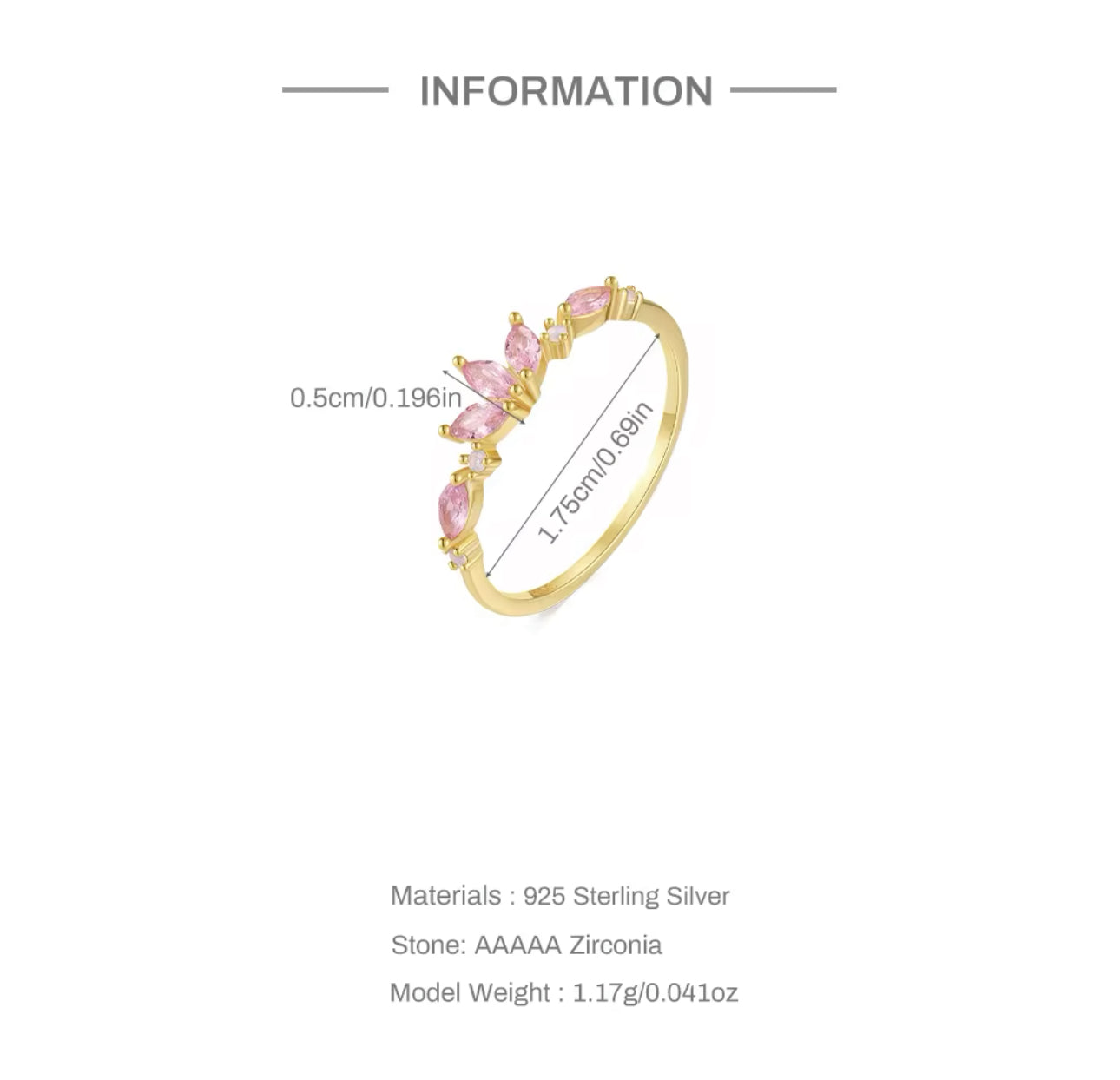 Hannah Pink Stone Ring