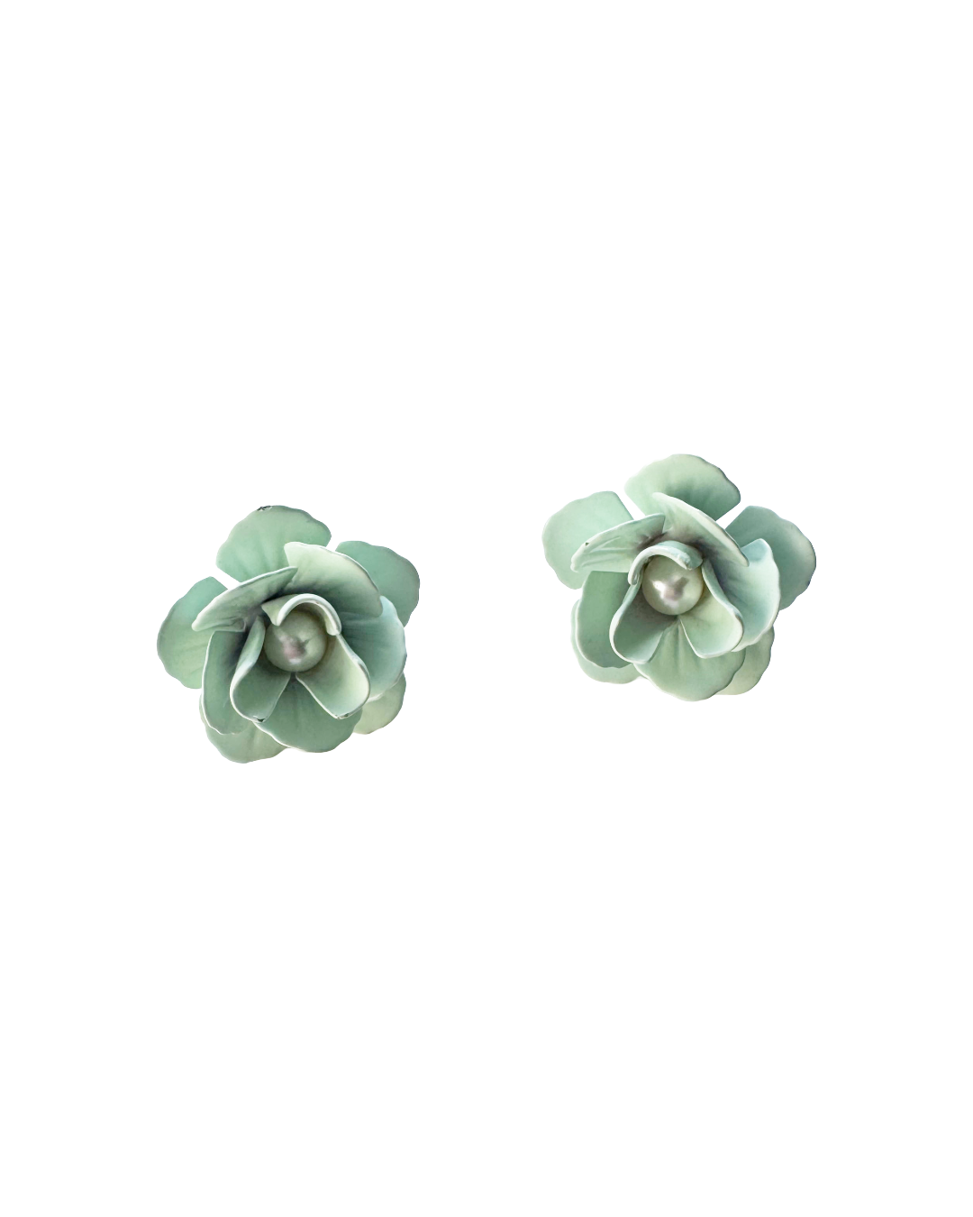 Teal Flower Earrings