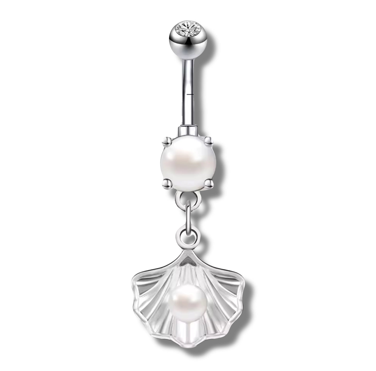 Silver Ocean - Shell Belly Ring