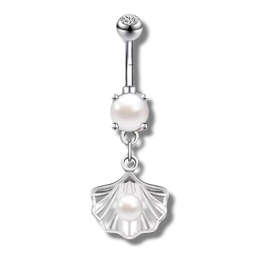 Silver Ocean - Shell Belly Ring