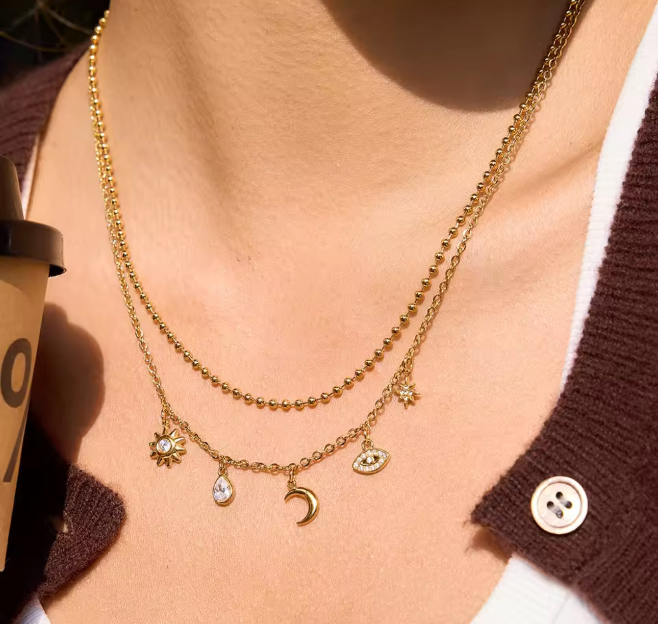 Kleo Double Chain Gold Necklace