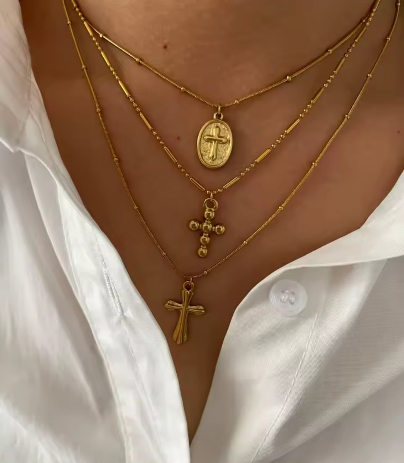 Coin Cross Pendant Necklace