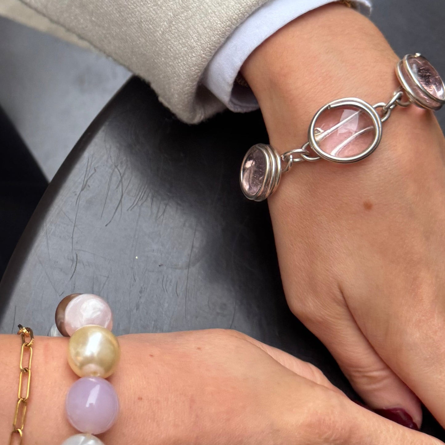 Pink Fashion Glass Bracelet