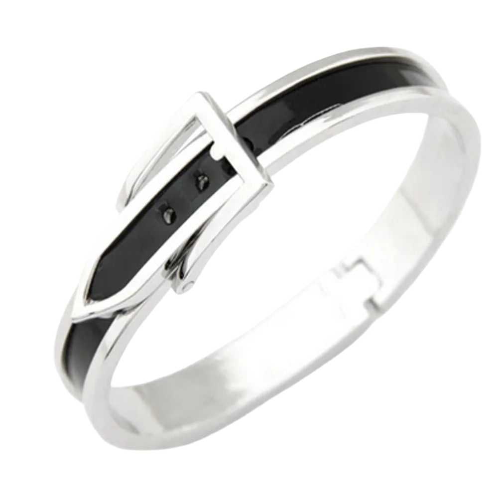 Black and Silver Adjustable Buckle Bracelet