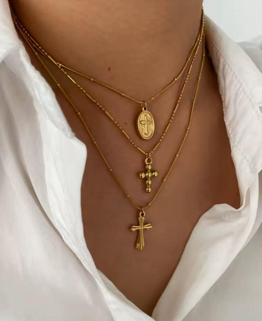 Coin Cross Pendant Necklace