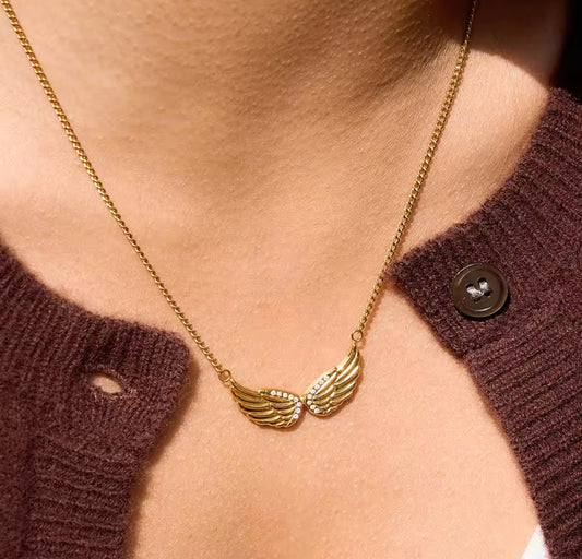 Golden Angel Wing Necklace