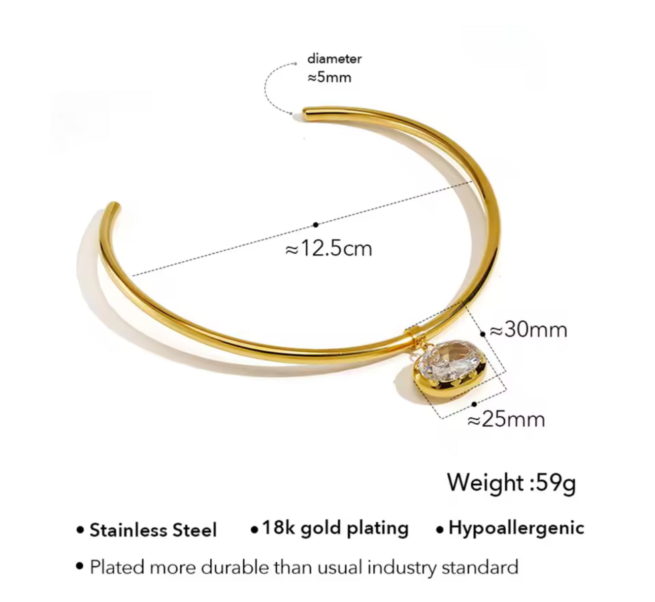 Halo Crystal Cuff Necklace