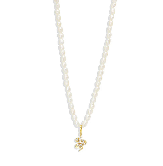 The Hollie Pearl Choker - Snake Pendant