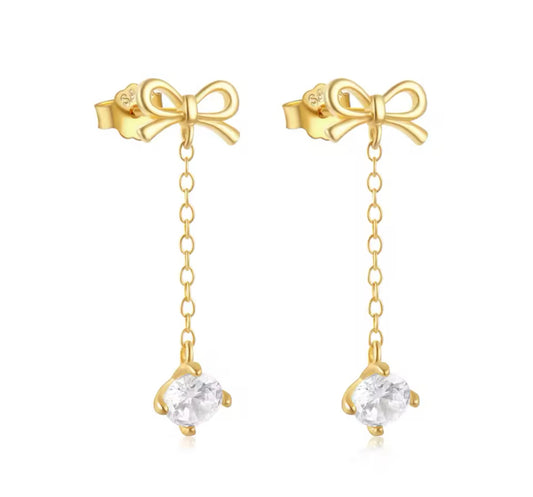 Zara bow drop earrings