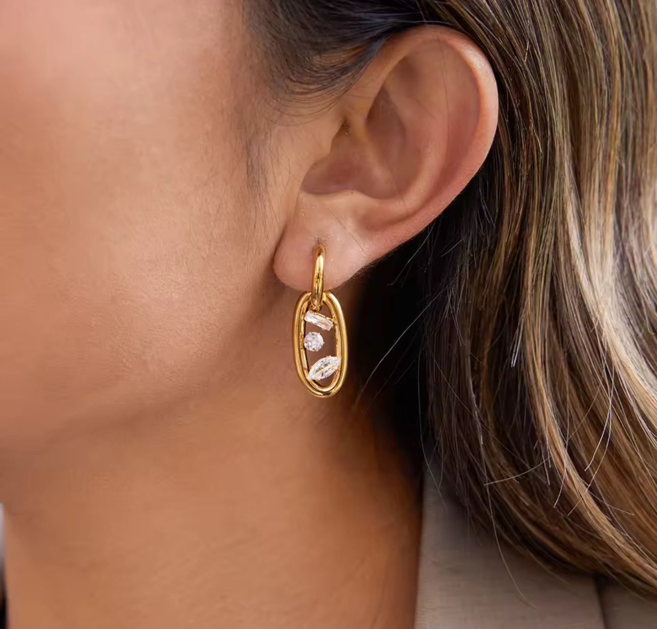 Orbit Crystal Hoops