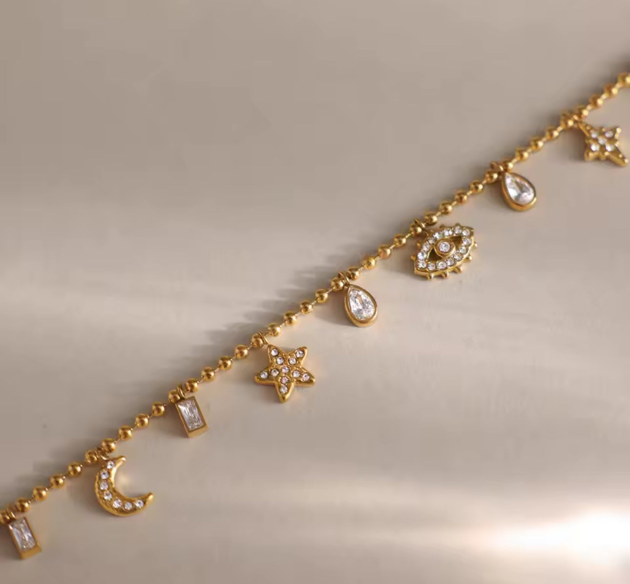Galaxy Gemma Double Chain Gold Necklace