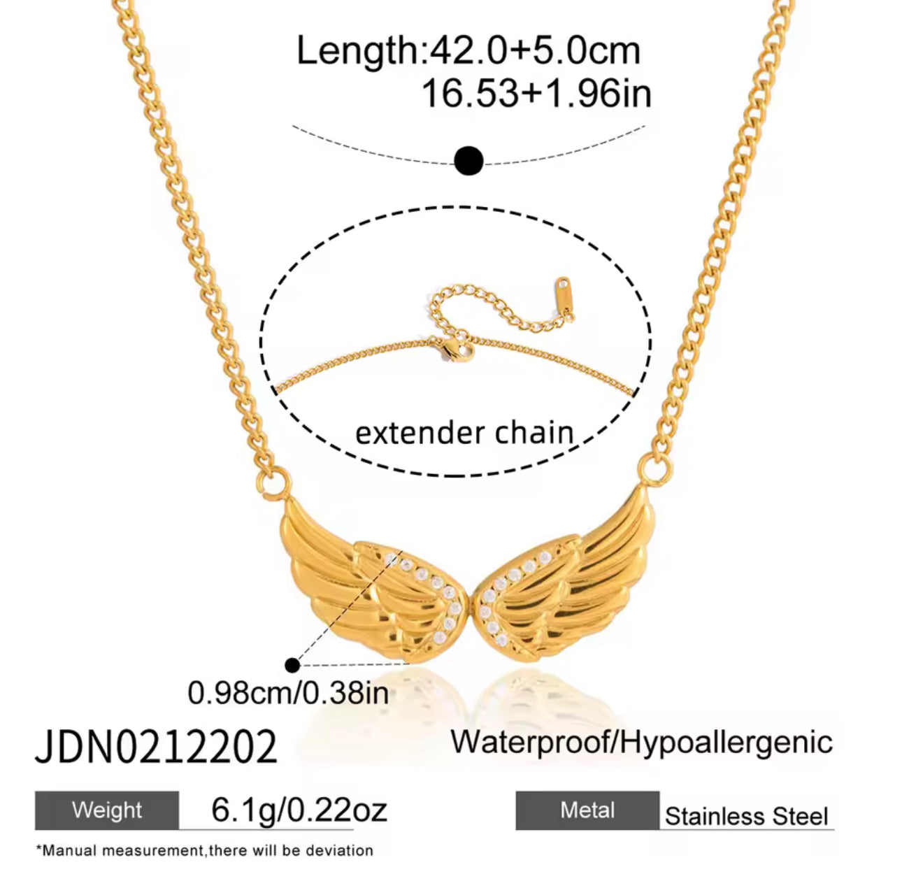 Golden Angel Wing Necklace