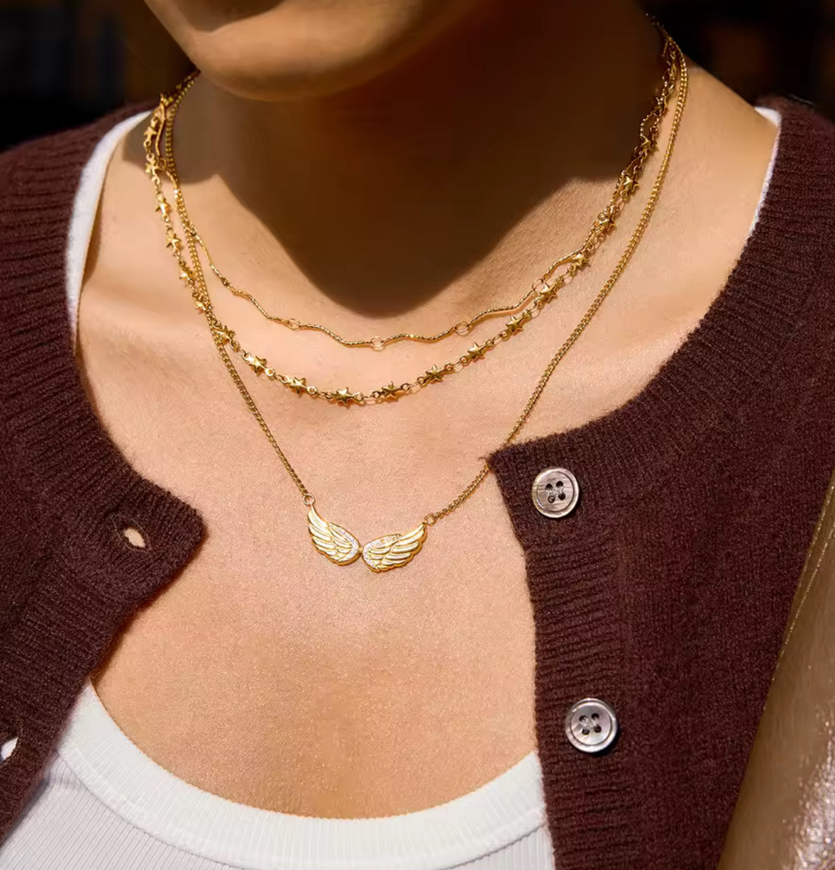 Golden Angel Wing Necklace