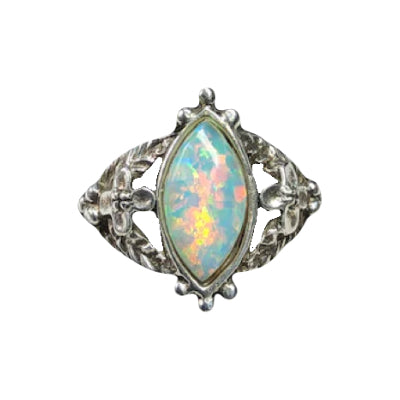 Vintage Sterling Silver Opal Ring
