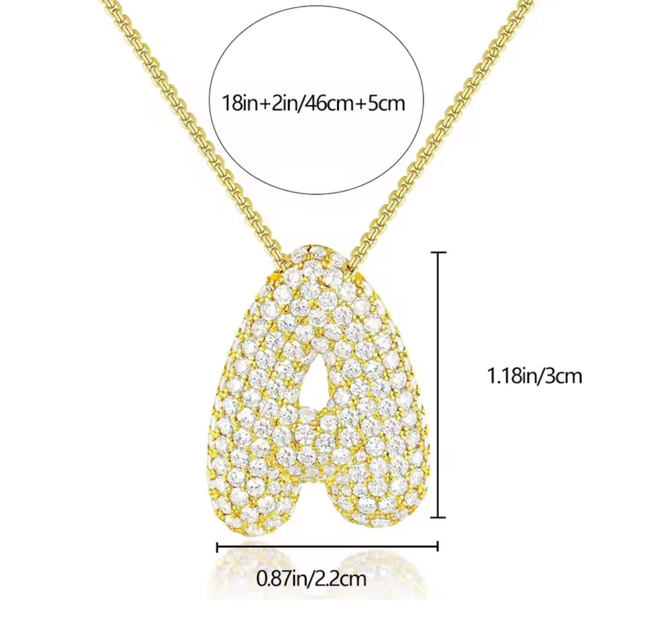Statement Bubble Initial Necklace