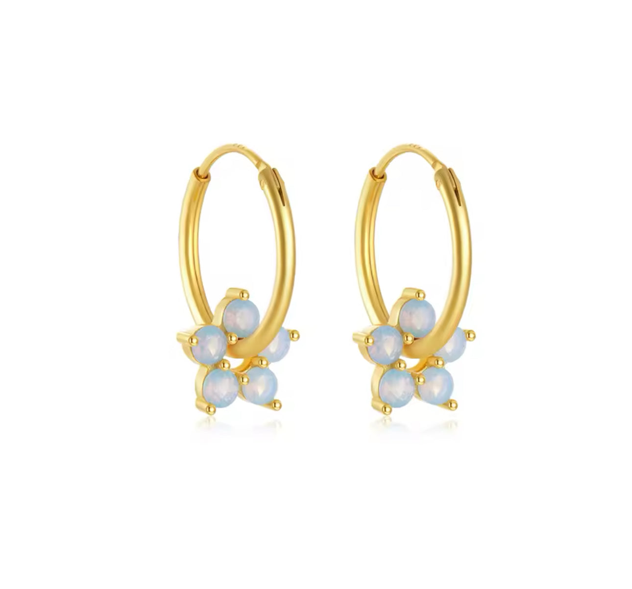 Pia Flower Detail Mini Hoops