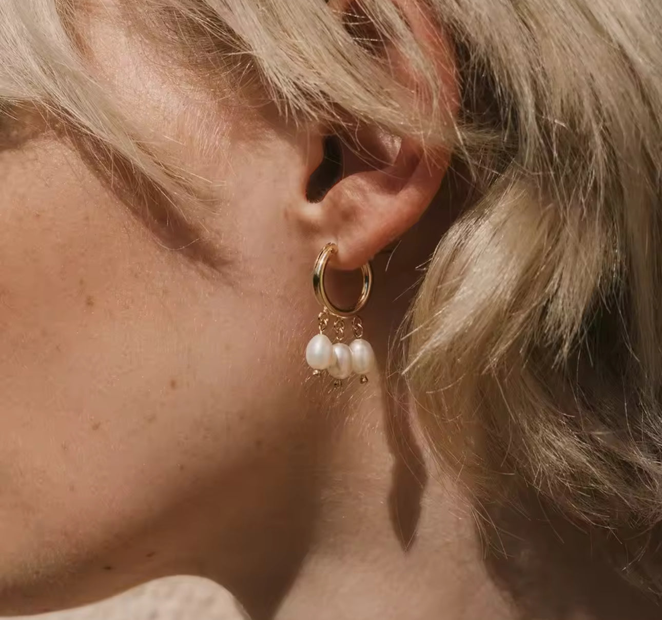 Sofia Pearl Mini Hoops