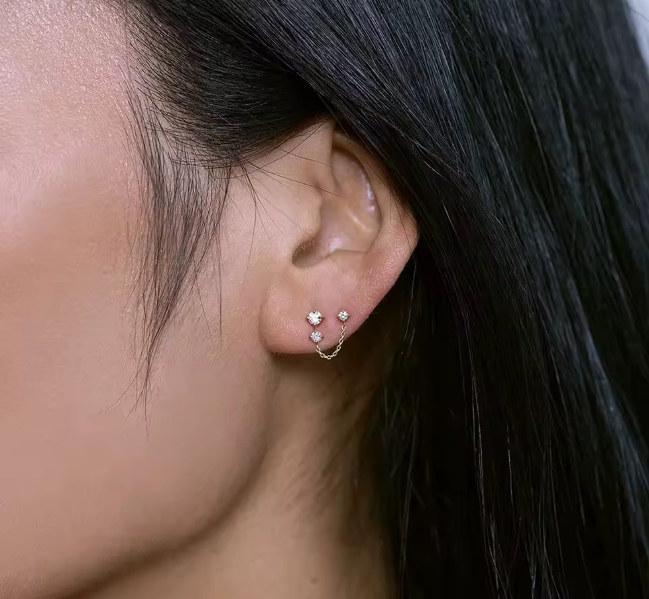 Gold Lucie Chain Earrings