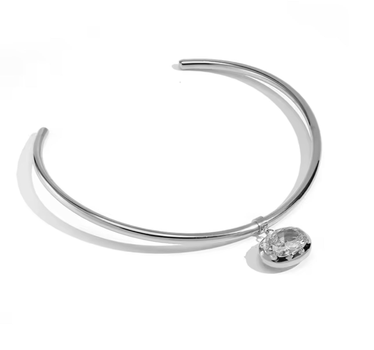 Halo Crystal Cuff Necklace