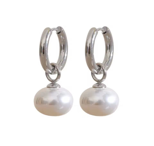 Mother Ocean Mini Hoops - Silver