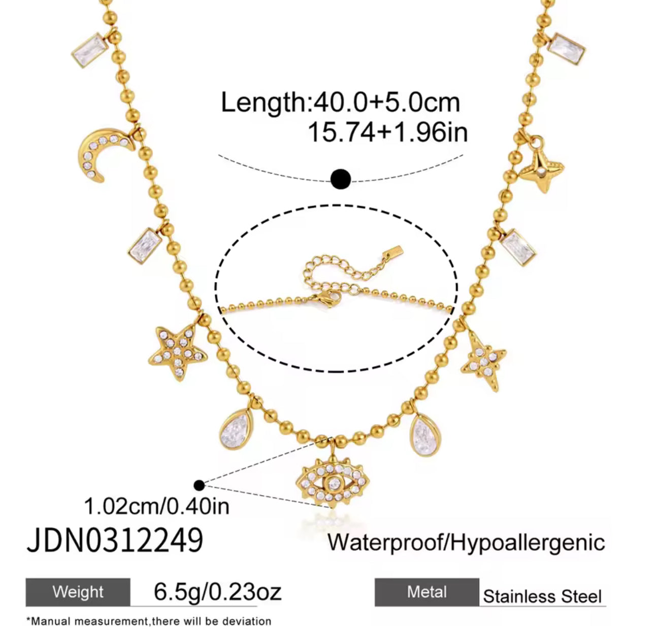 Galaxy Gemma Double Chain Gold Necklace