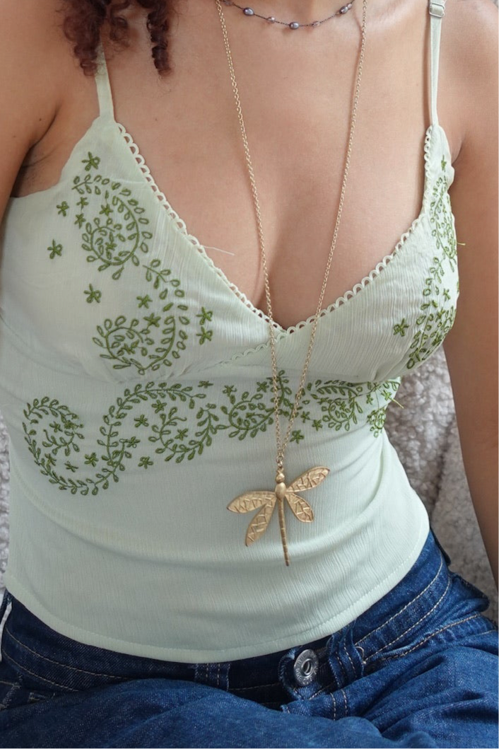 Antique Gold Dragon Fly Necklace