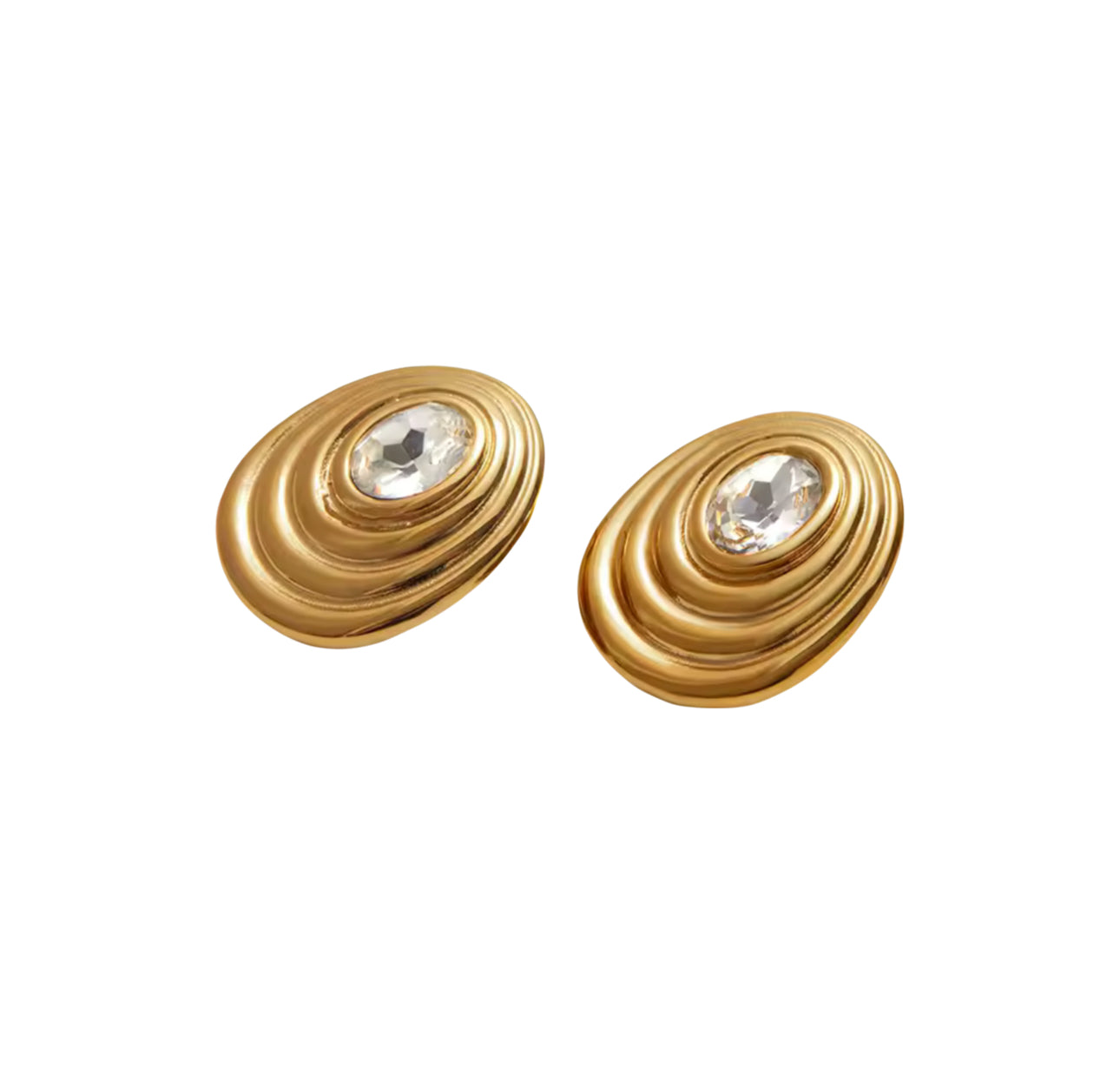 Monaco Oval Crystal Studs