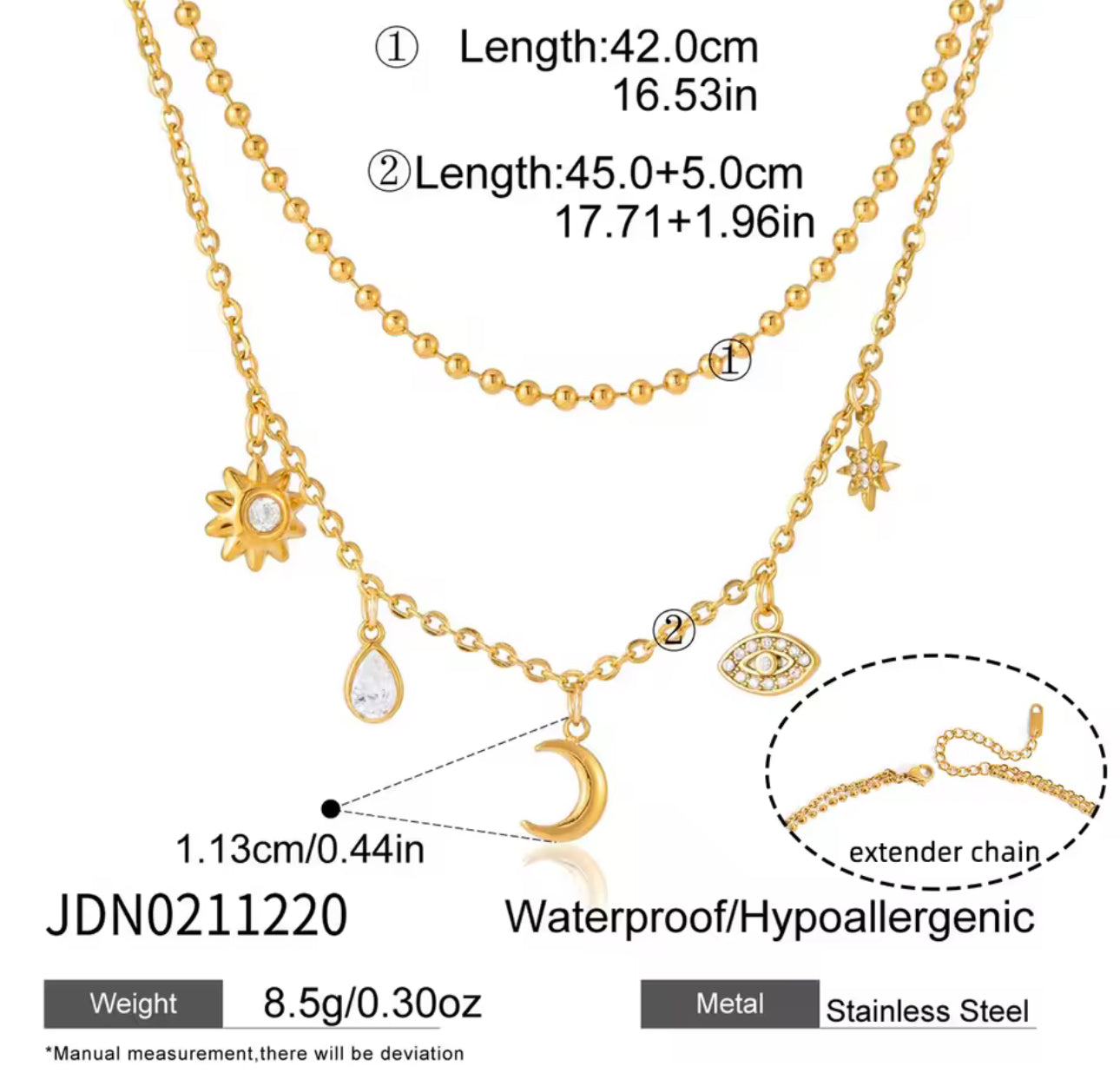 Kleo Double Chain Gold Necklace
