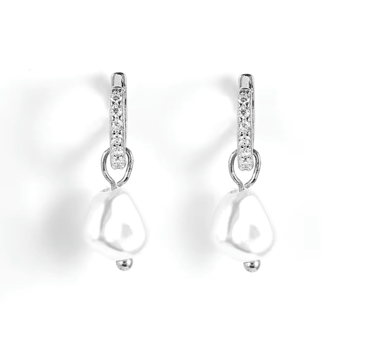 Misty Pearl Mini Hoop Earrings