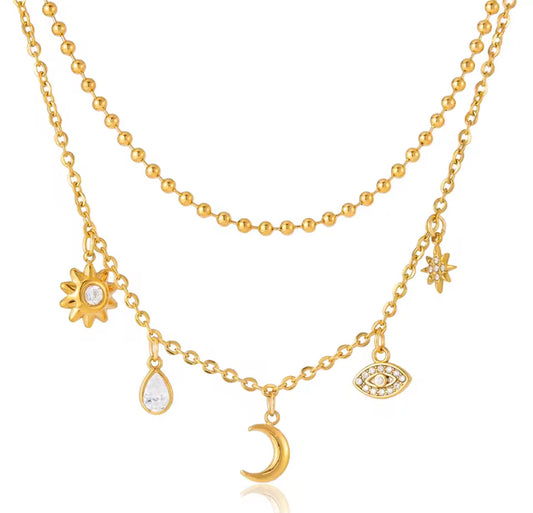 Kleo Double Chain Gold Necklace