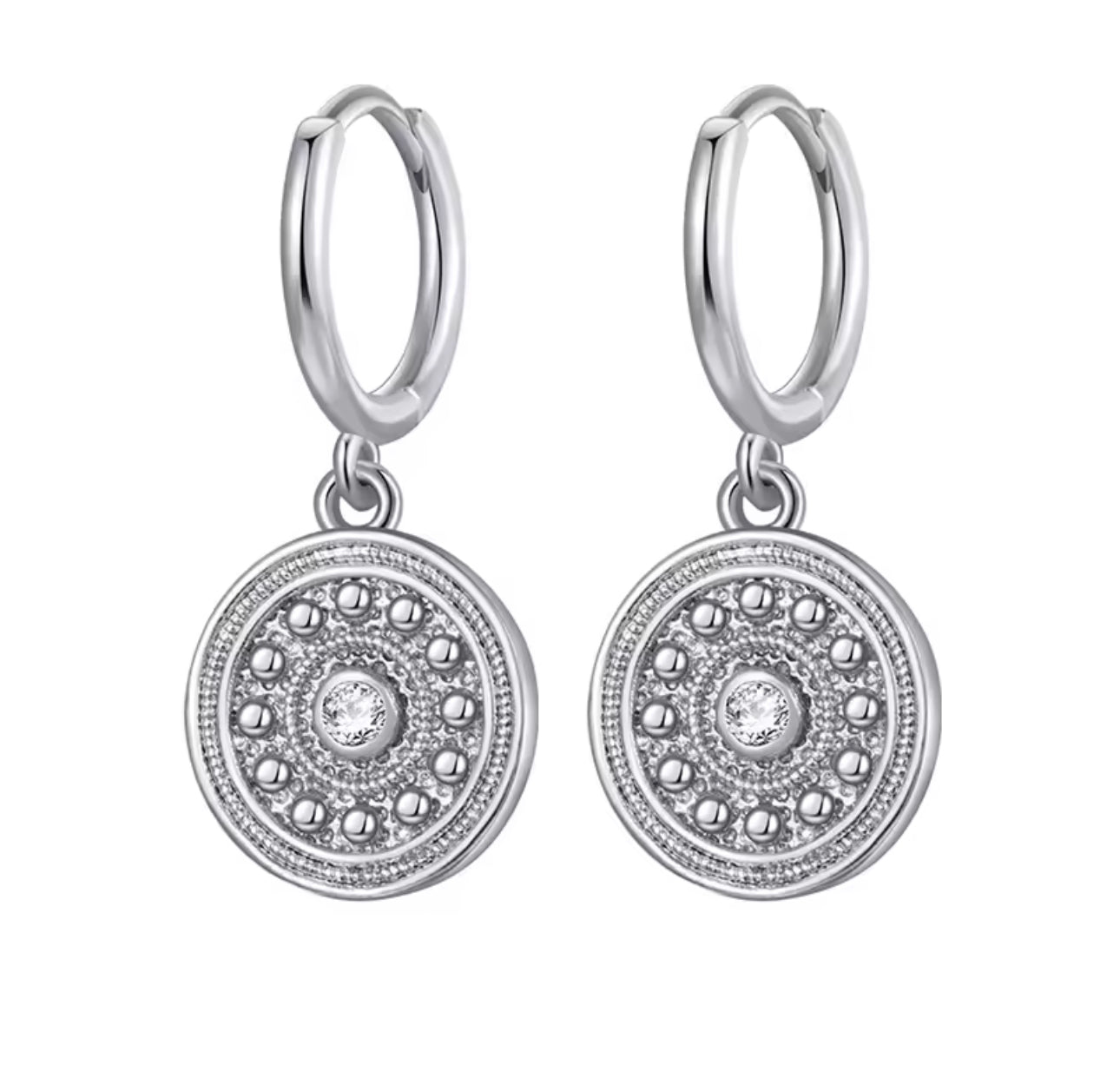 Mini Disc Hoop Earrings
