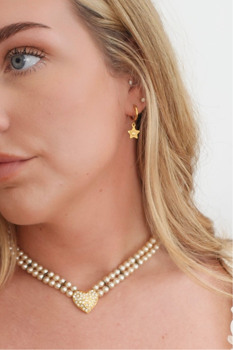 Gold Star Huggie Earrings