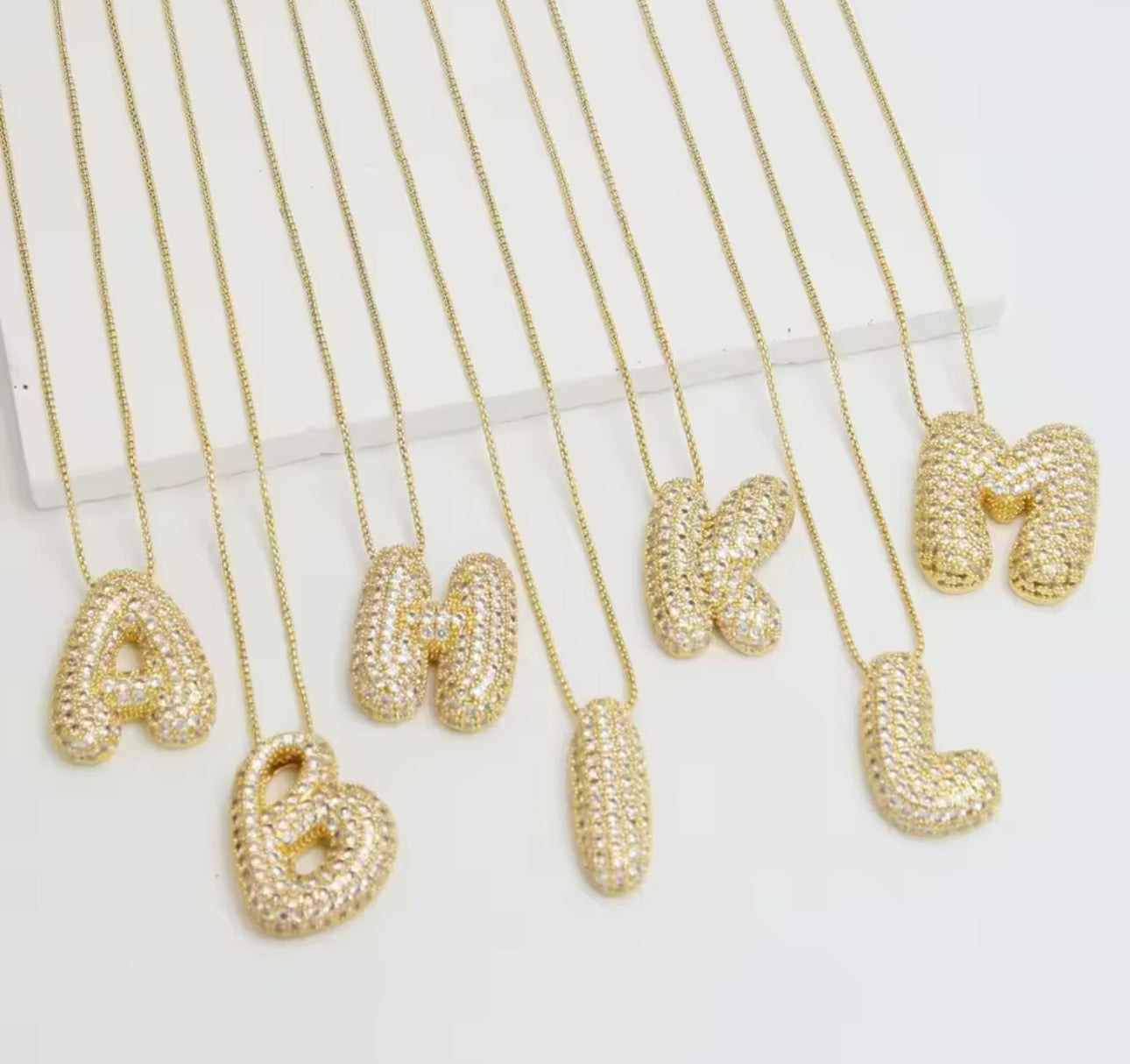 Statement Bubble Initial Necklace