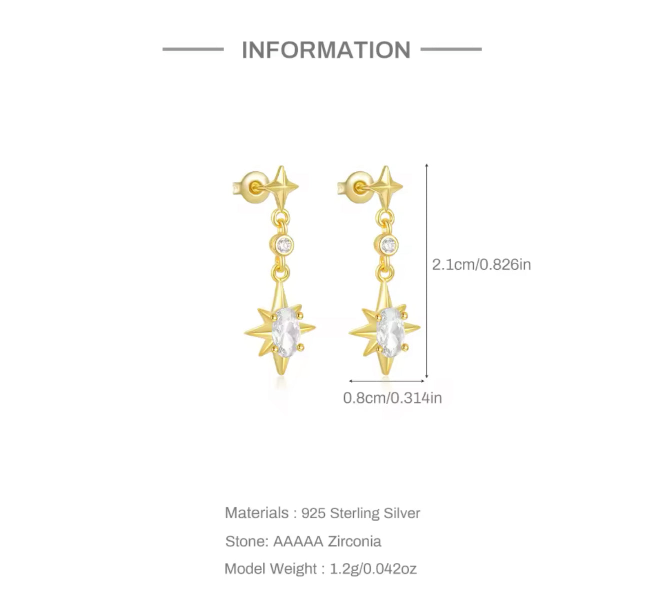 Mari Star Drop Earrings