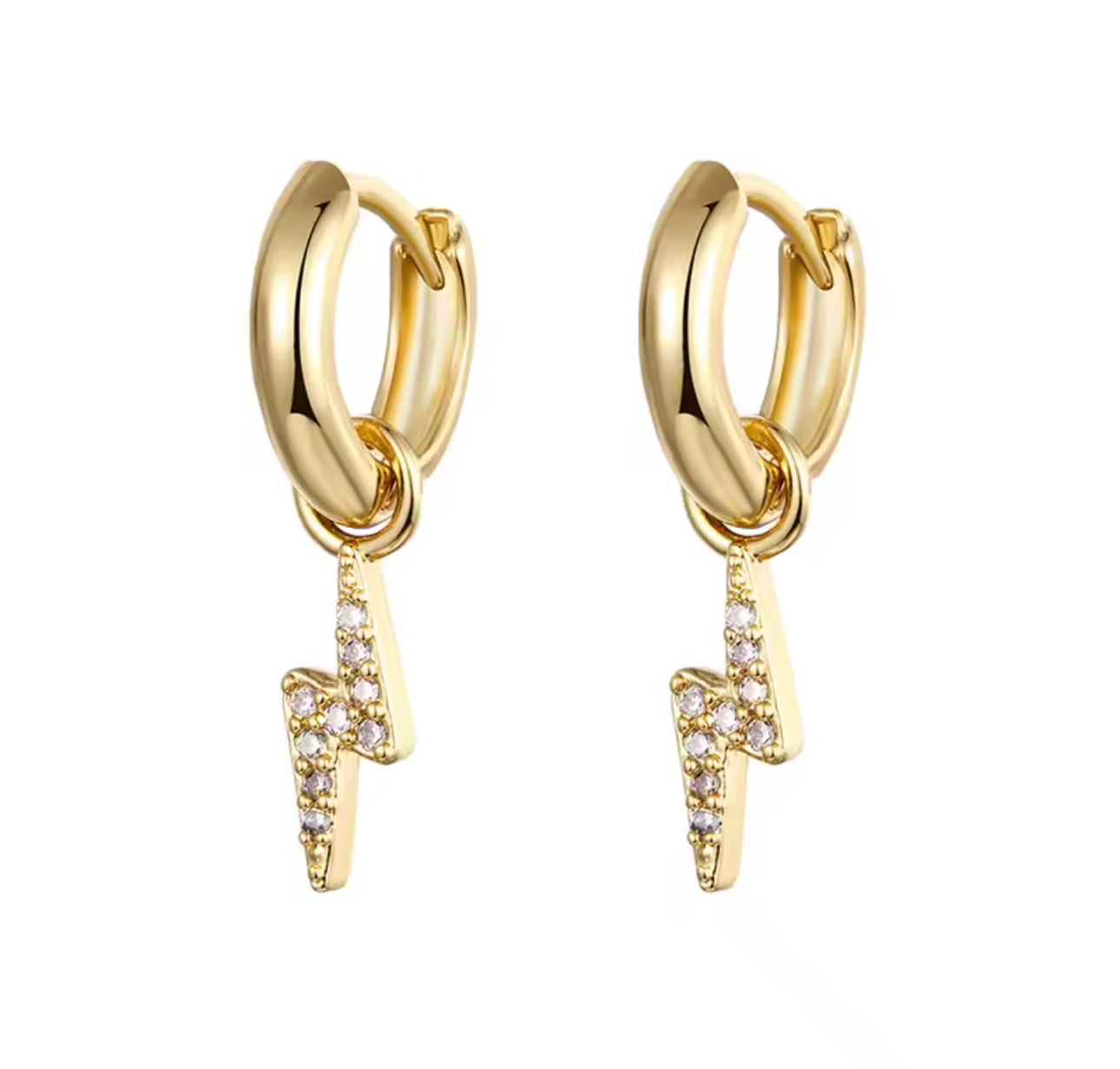 Lightning Mini Hoop Earrings Gold