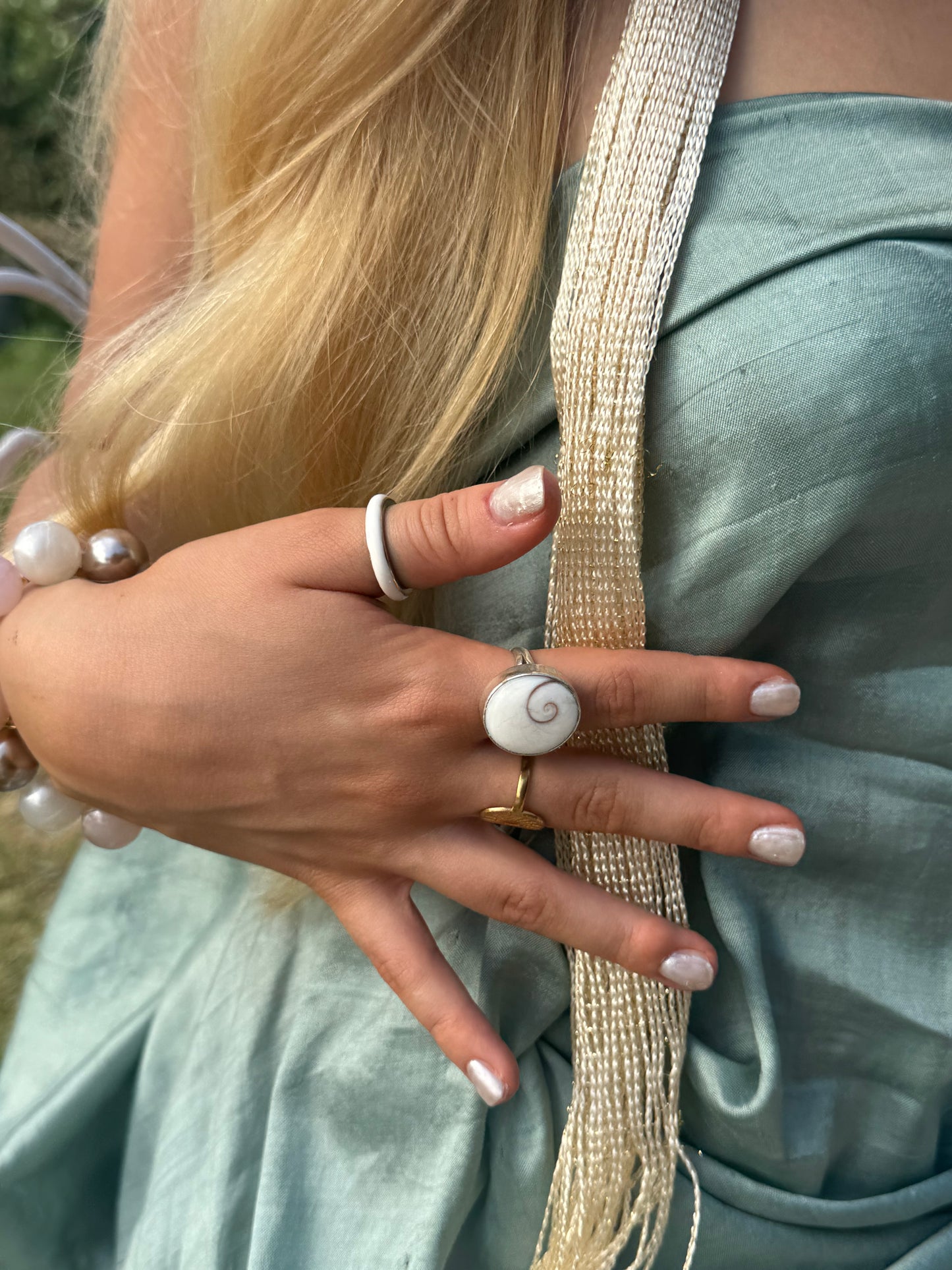 Sterling Silver Shell Statement Ring