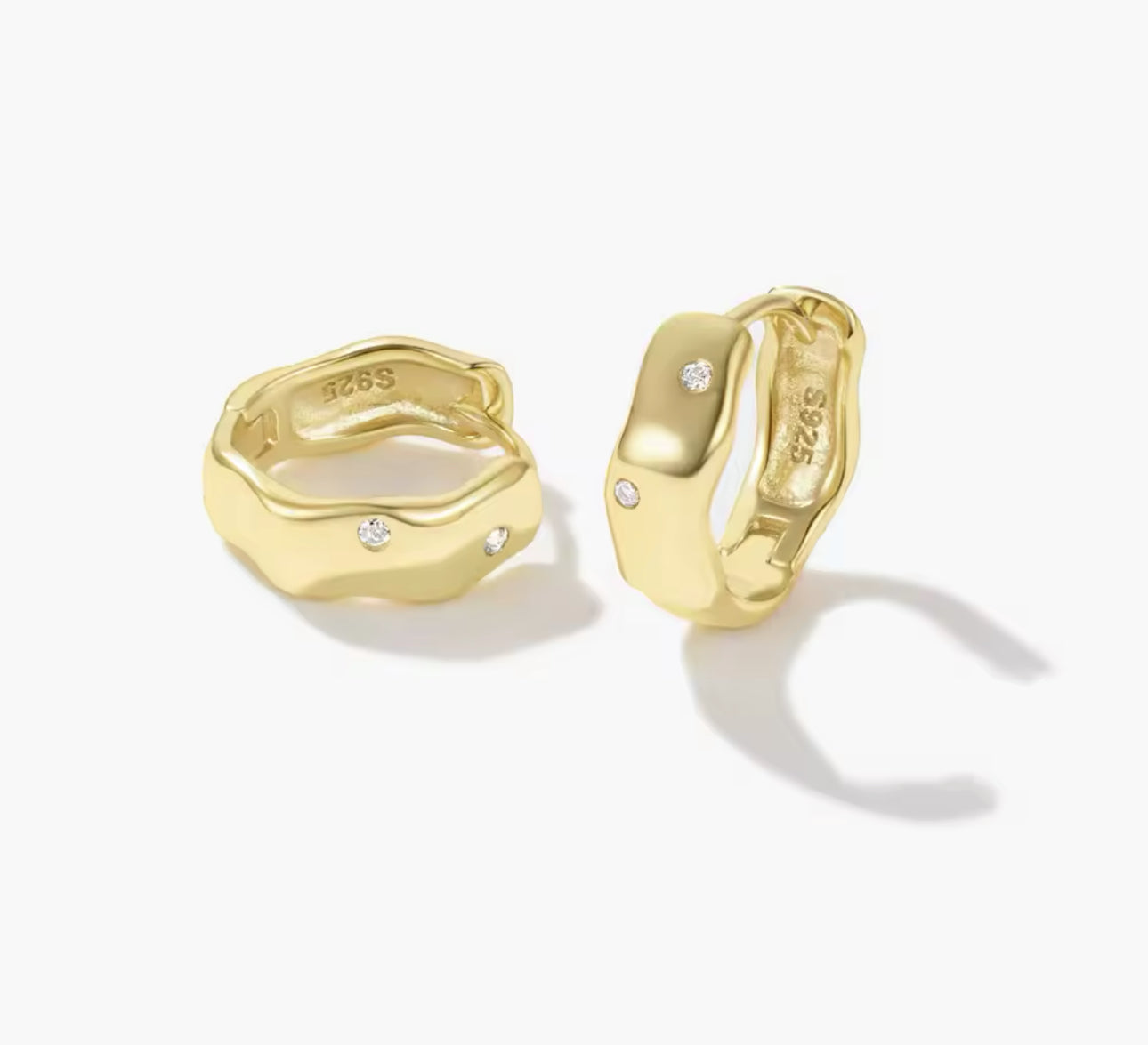 Lima Wave Mini Hoop Earrings