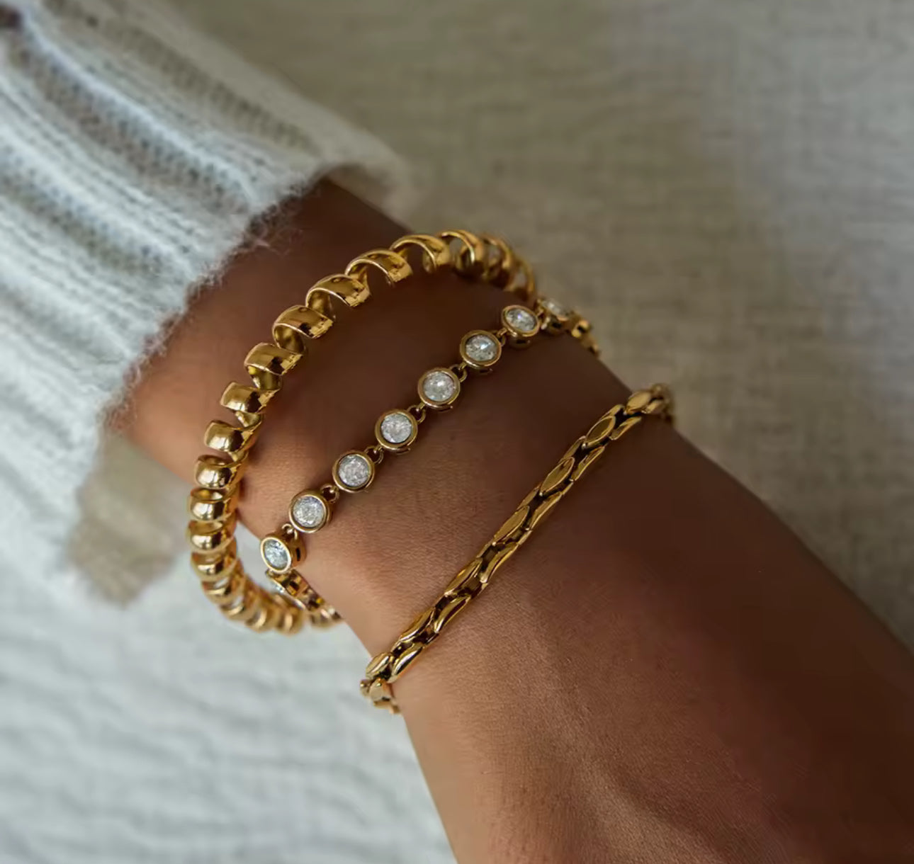 Golden Tennis Bracelet