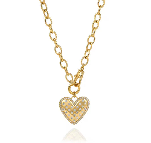 Diamanté Heart Necklace