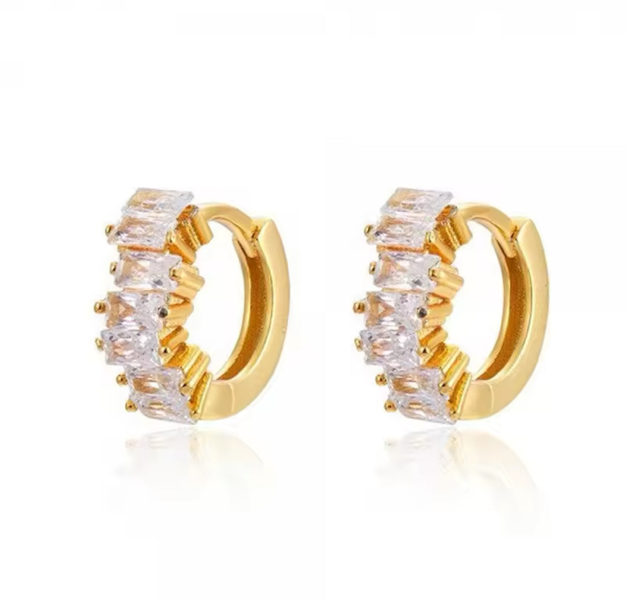 Belle Stone Mini Hoop Earrings