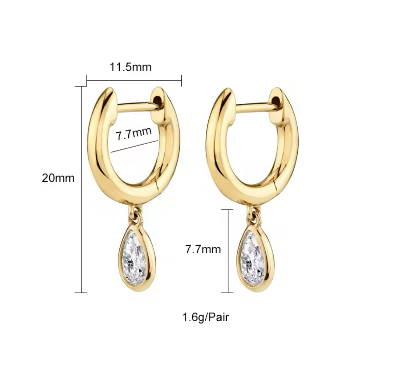 Blue Sunset Drop Mini Hoop Earrings