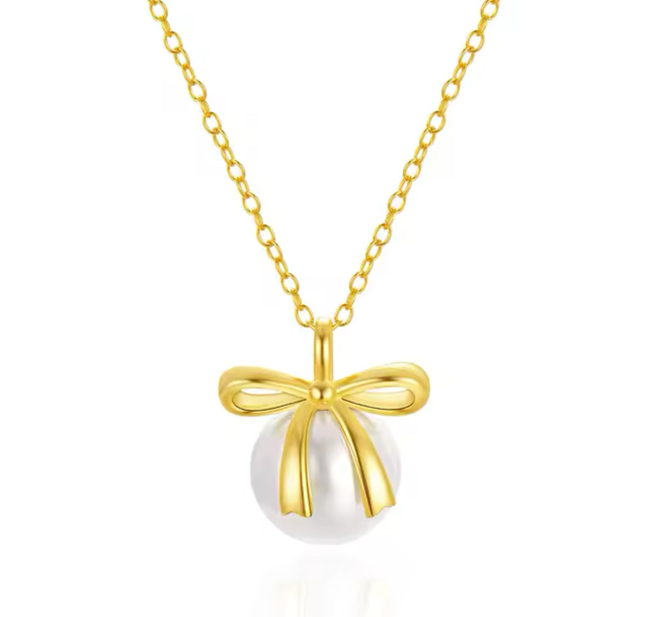 Lara Pearl Bow Necklace