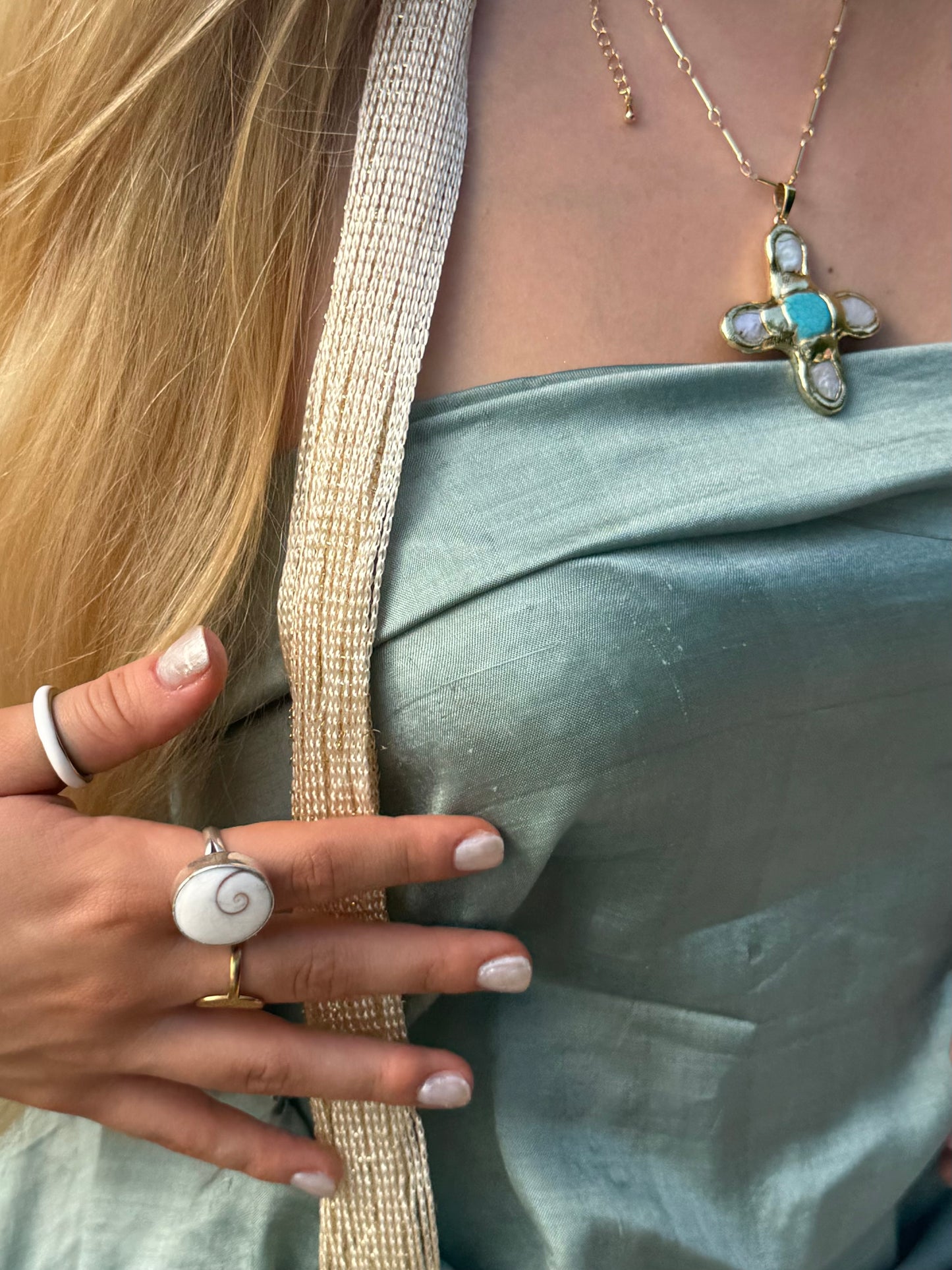 Sterling Silver Shell Statement Ring