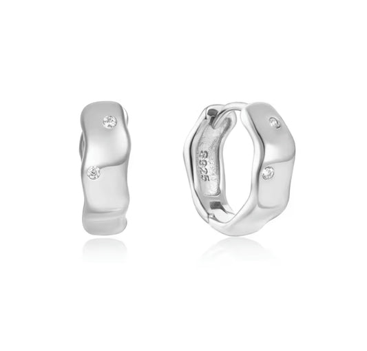 Lima Wave Mini Hoop Earrings